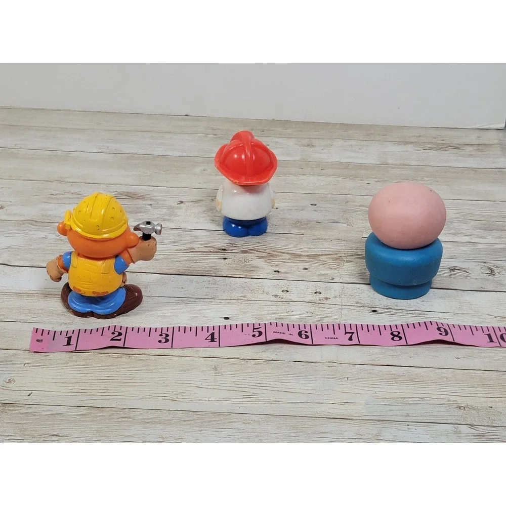 Vintage 1970s Fisher Price Little People Construction Man Figures Ernie‎ Bald